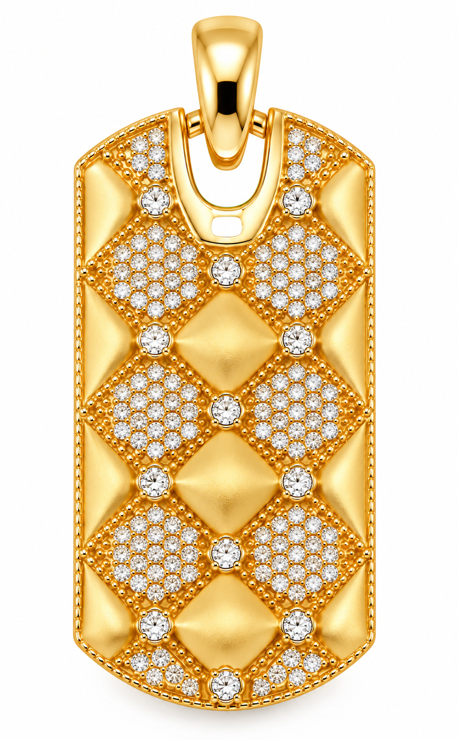 Cavallo Quilted Diamond Dog Tag Pendant
