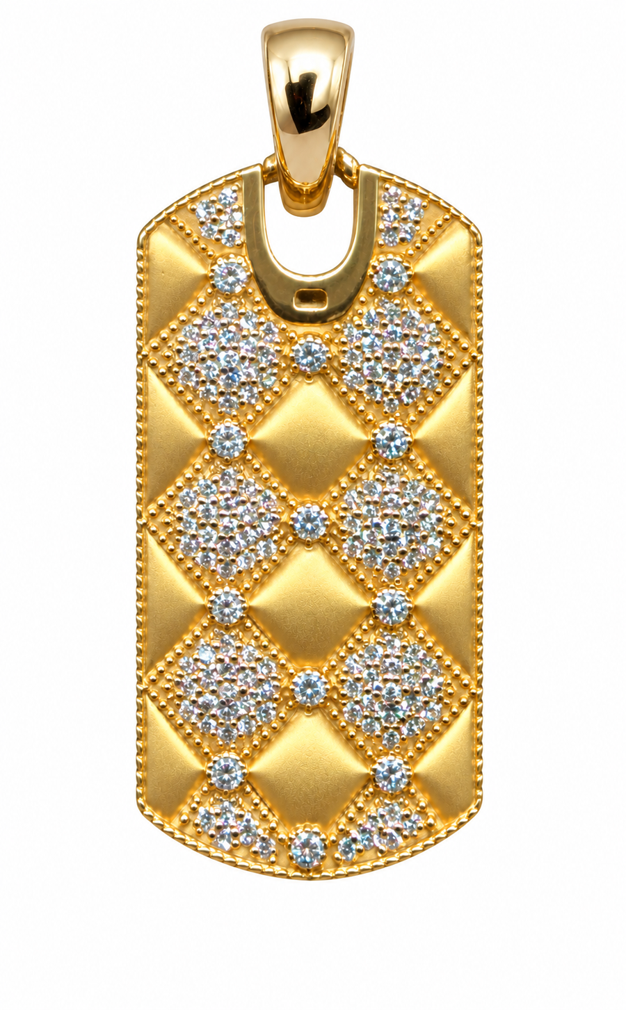Cavallo Quilted Diamond Dog Tag Pendant