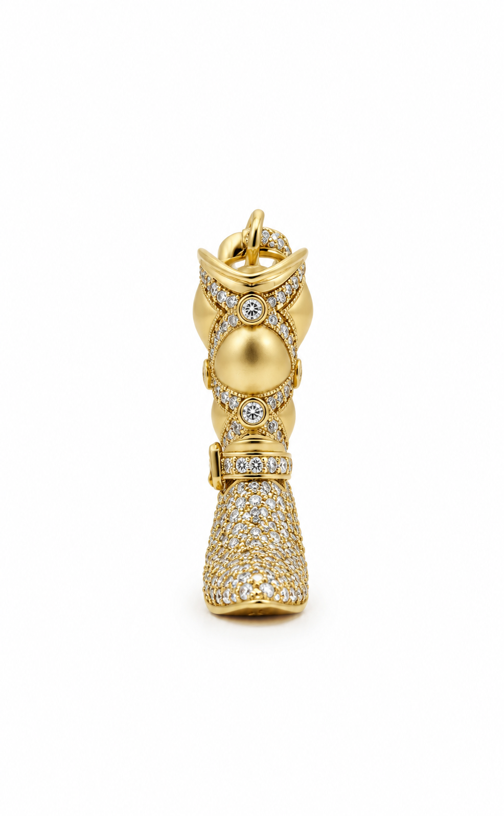 Cavallo Cowboy Boot Diamond Pendant, front