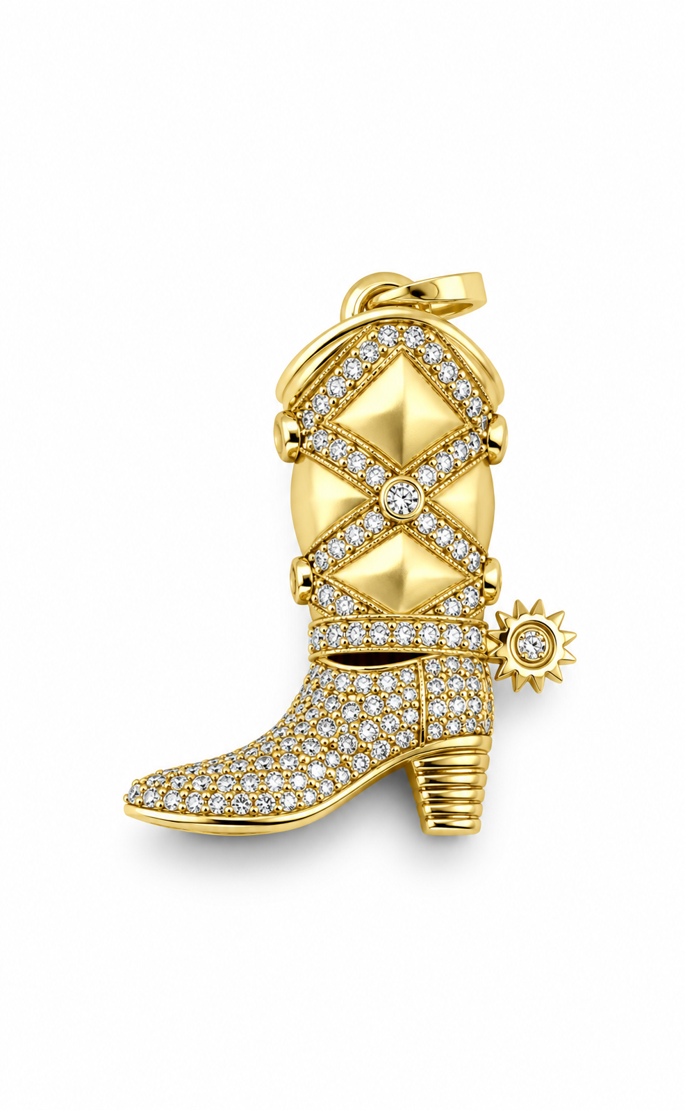 Cavallo Cowboy Boot Diamond Pendant, left