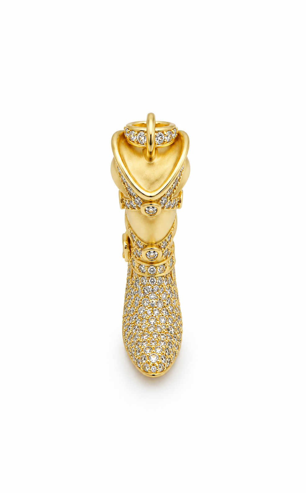 Cavallo Cowboy Boot Diamond Pendant, top