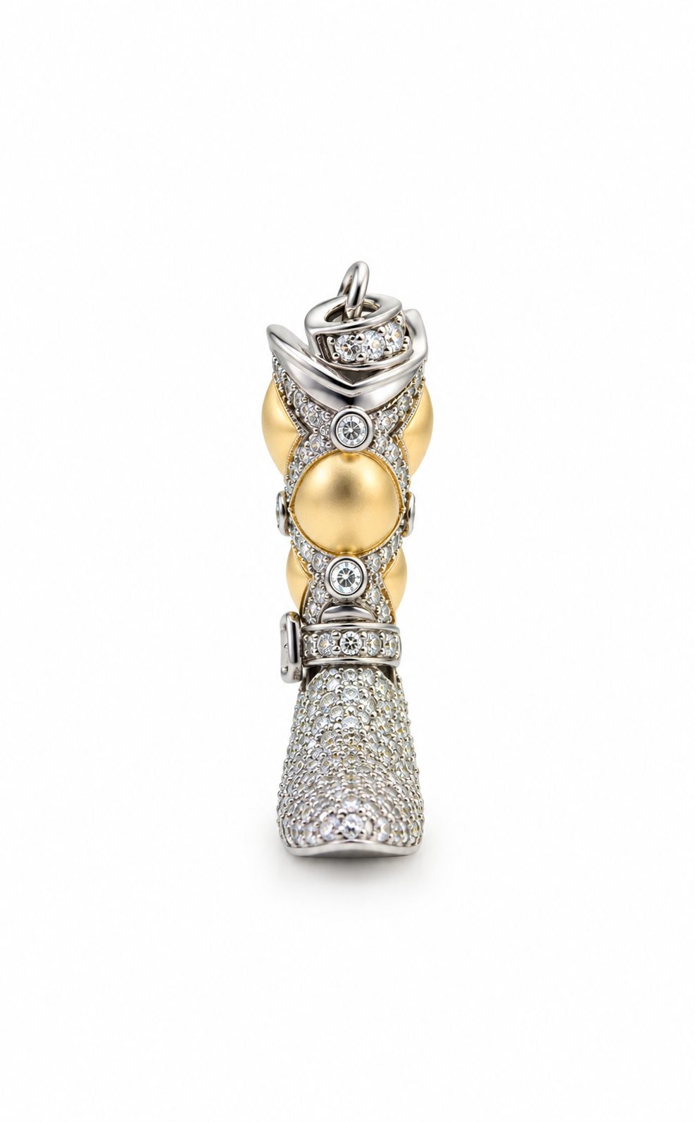 Cavallo Cowboy Boot Diamond Pendant, front