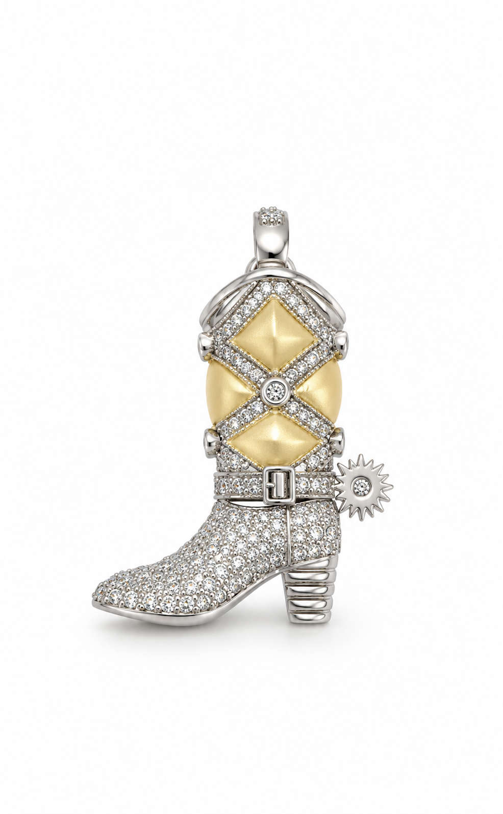 Cavallo Cowboy Boot Diamond Pendant, left