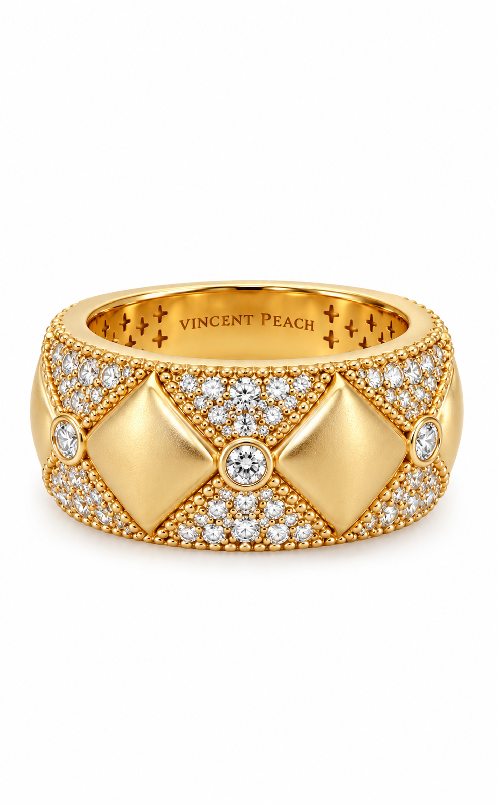 Cavallo Quilted Diamond Band