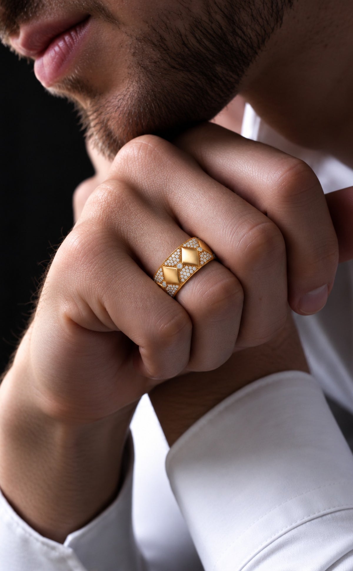 Cavallo Quilted Diamond Band