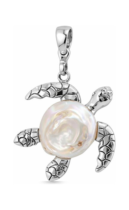 Diamond Guardian Turtle Silver Pendant by Vincent Peach
