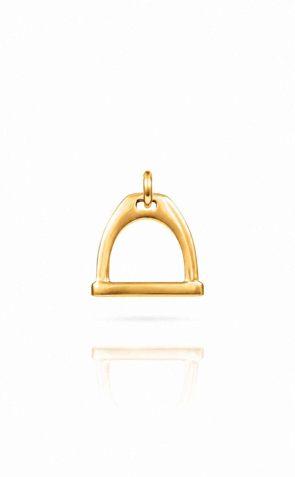 Equestrian Charm Stirrup in gold by Vincent Peach