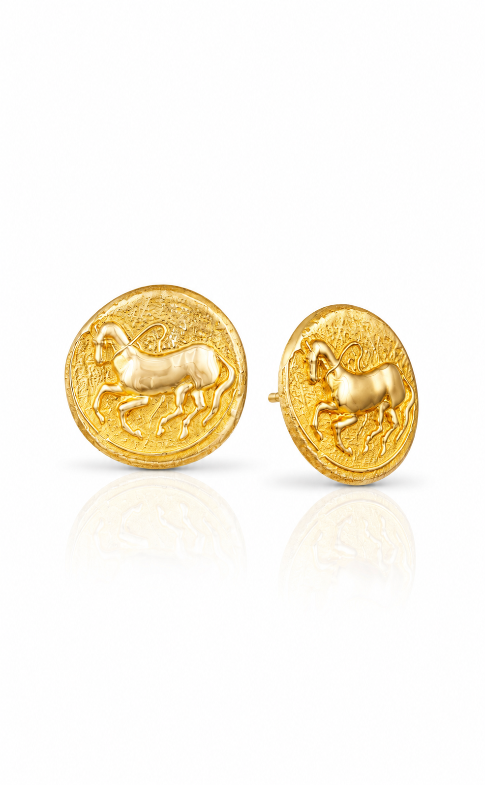 Trojan Coin Earrings by Vincent Peach, view 3