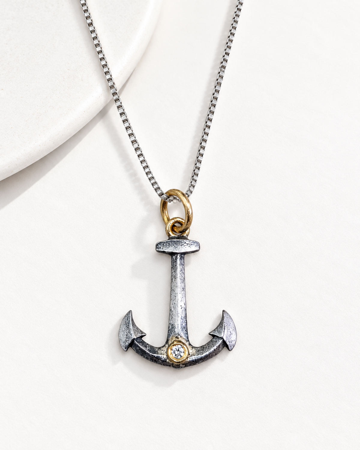 Anchor Relic Diamond Pendant by Vincent Peach, view 5