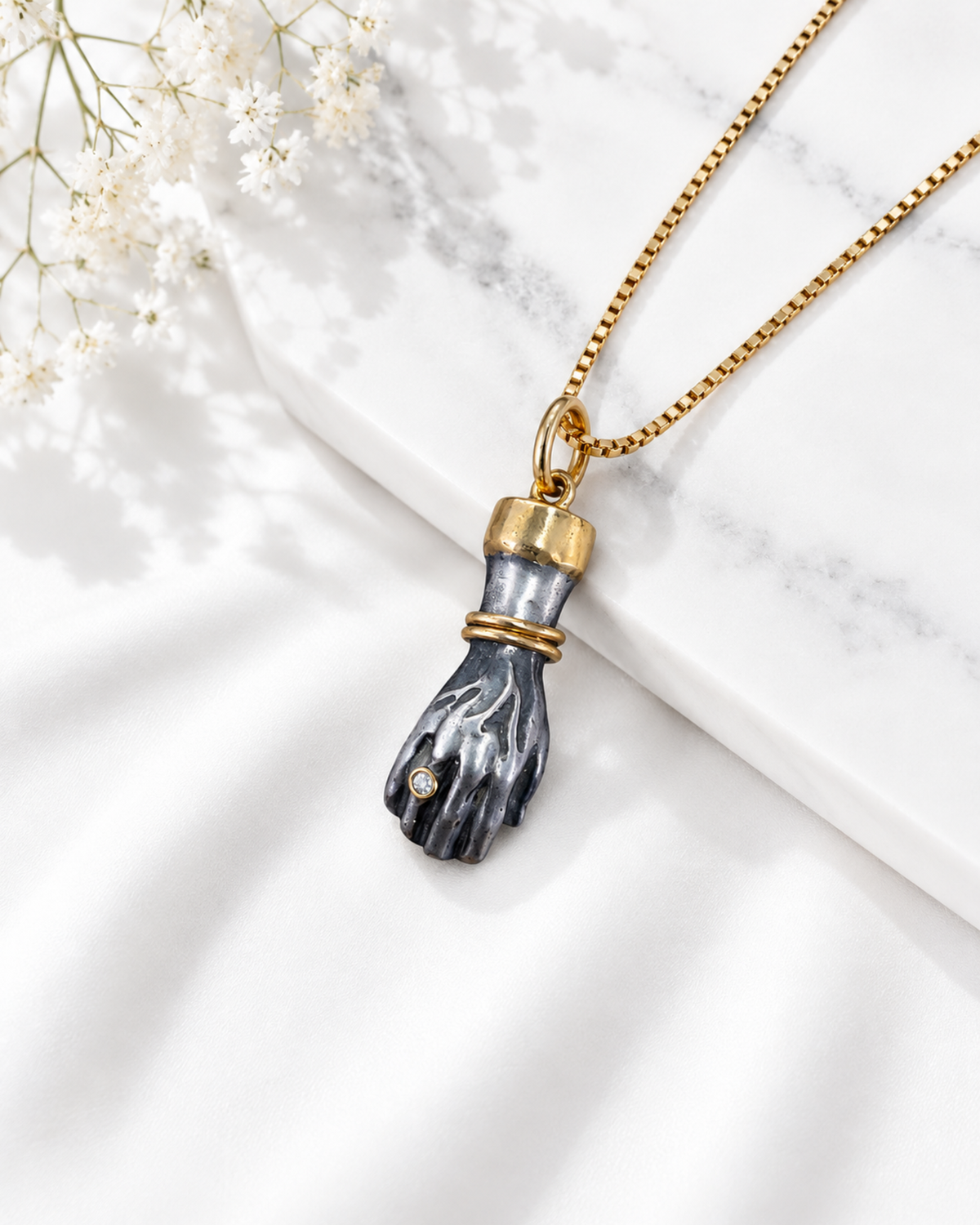 Figa Charm Diamond Pendant by Vincent Peach, view 4