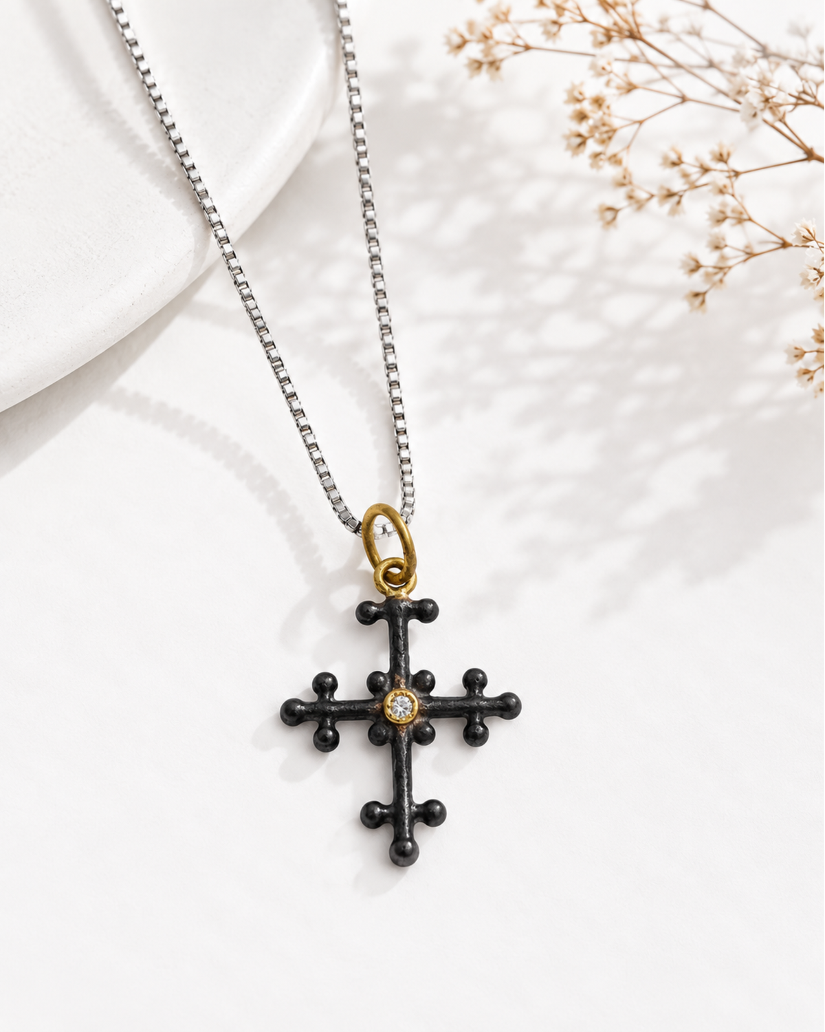 Jerusalem Diamond Cross Pendant by Vincent Peach, view 4