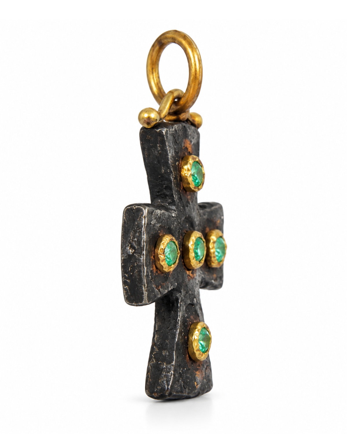 Majestic Emerald Cross Pendant by Vincent Peach, view 3