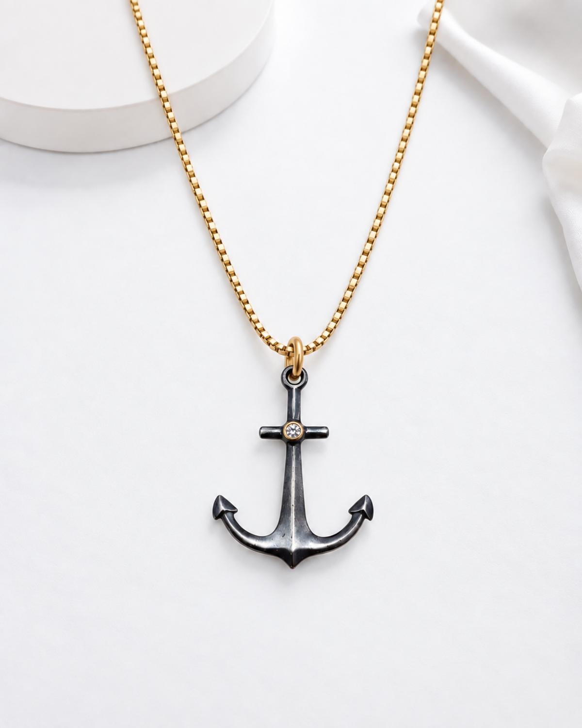 Mariner's Cross Anchor Diamond Pendant by Vincent Peach, view 9