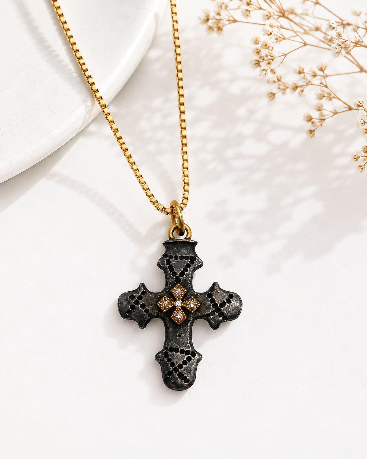 Medieval Byzantine Cross Pendant by Vincent Peach, view 3