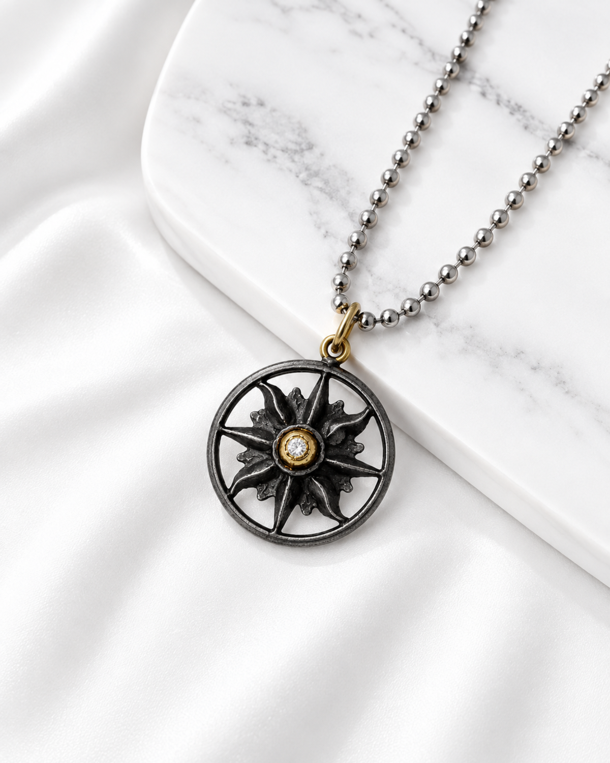 Solar Sovereign Diamond Pendant, Classic by Vincent Peach, view 4