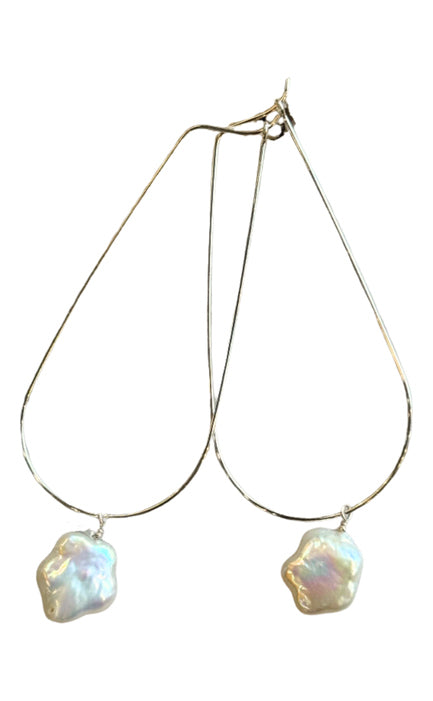 Biltmore Flower Pearl Hoops by Vincent Peach
