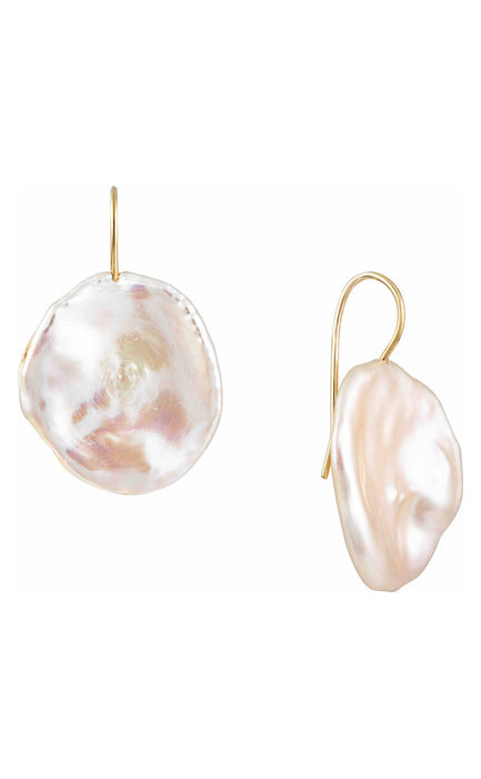 Freshwater Coin Pearl Drop Earrings by Vincent Peach