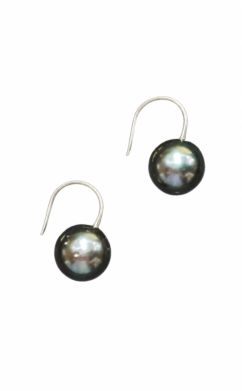 Horseshoe Tahitian Pearl Drop Earrings by Vincent Peach