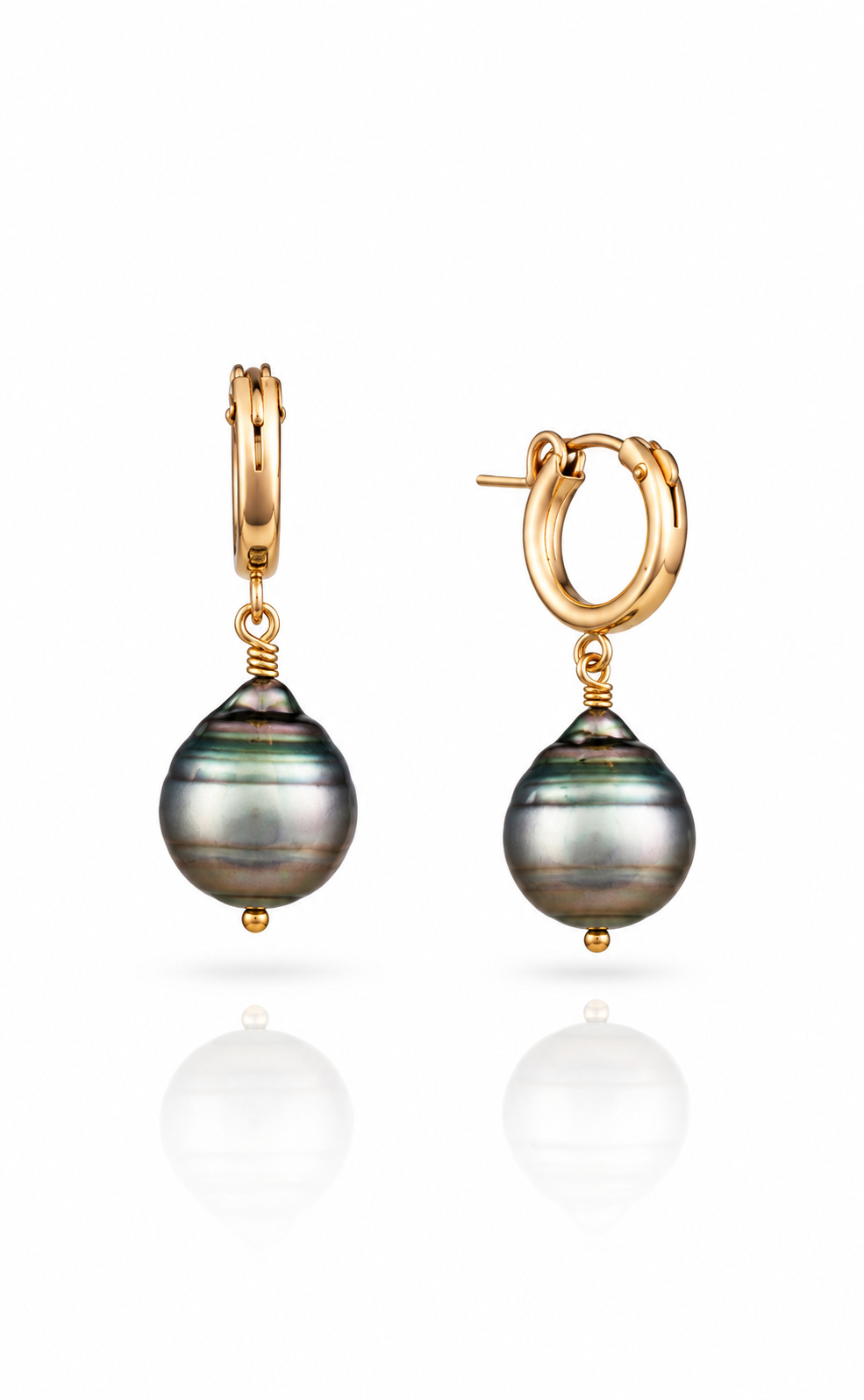 Petite Tahitian Pearl Biltmore Hoops by Vincent Peach
