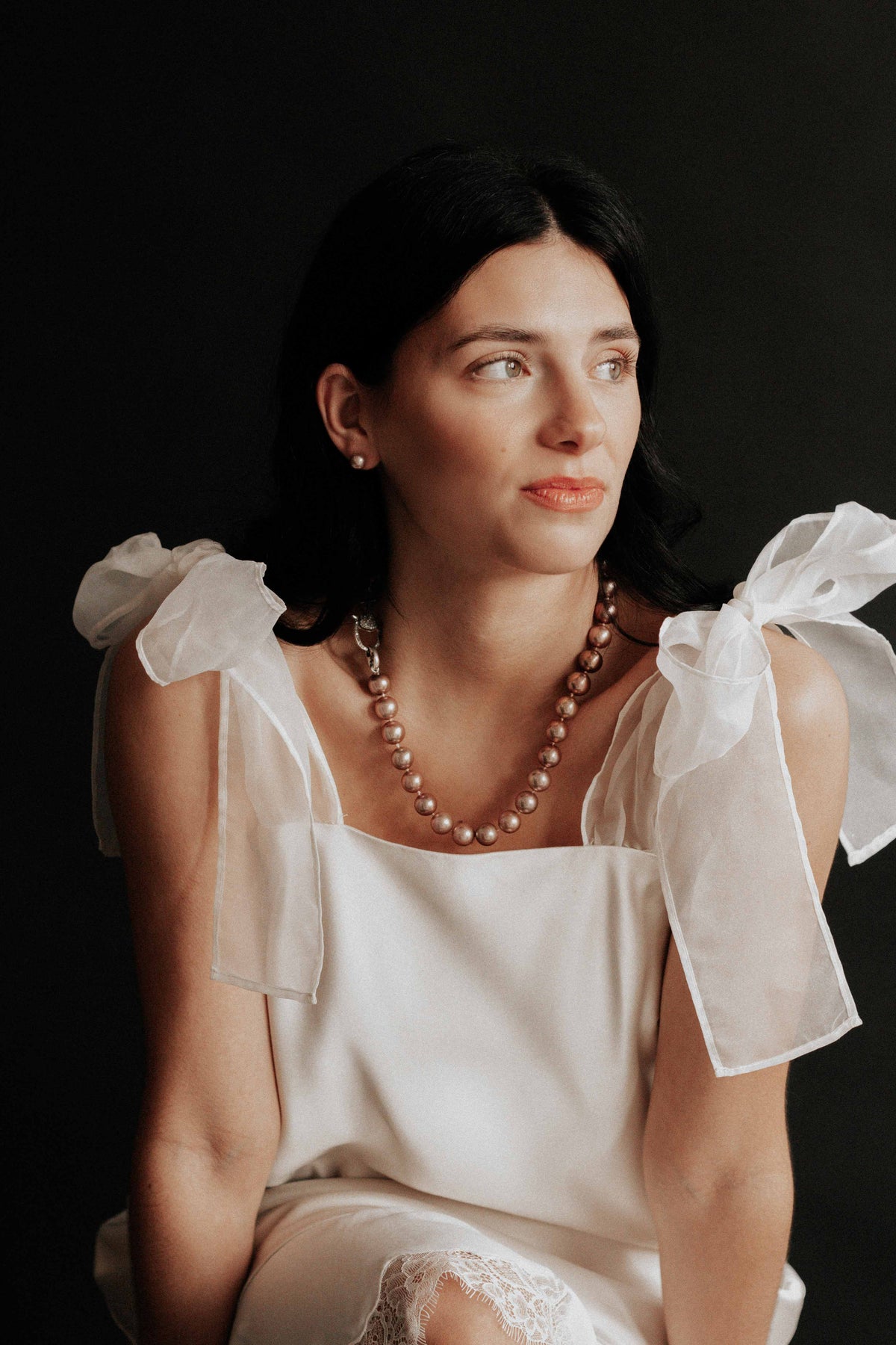 Vivid Pink Edison Pearl Necklace by Vincent Peach, view 4