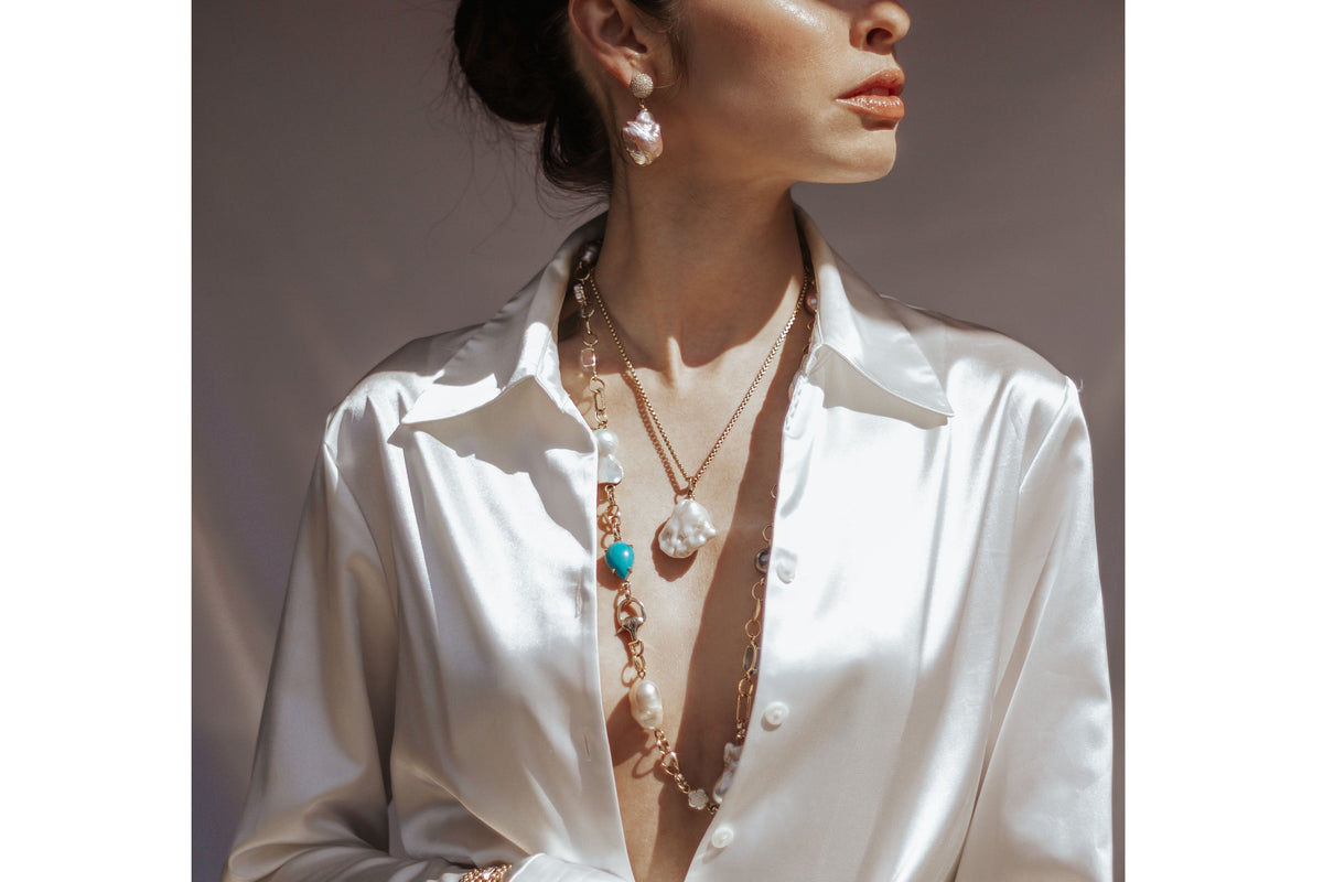 Ocean Treasure Pearl Necklace by Vincent Peach, view 2