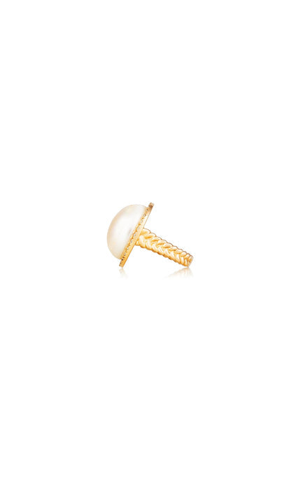 Natural Pearl Diamond Ring by Vincent Peach, view 3