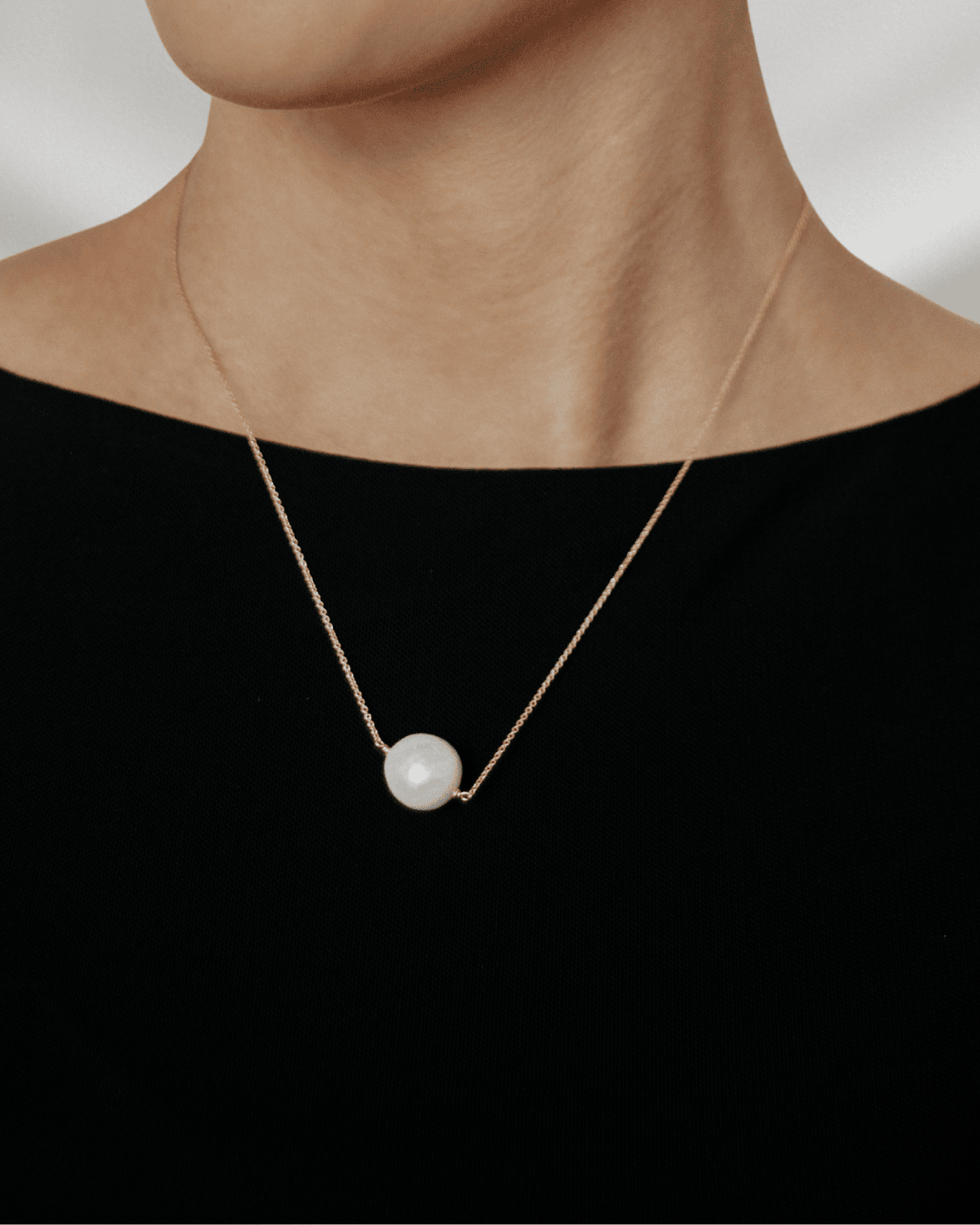 Pearl Chain Necklace & Earrings Gift Set by Vincent Peach, view 3