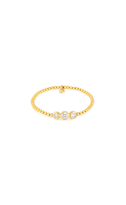 Stirata Three Lab Diamond Gold Bracelet by Vincent Peach