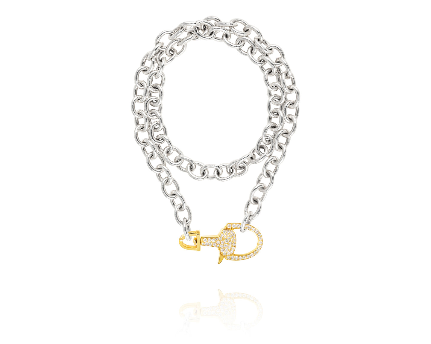 Stirrup Lock Chain Necklace | Diamond - Vincent Peach Fine Jewelry