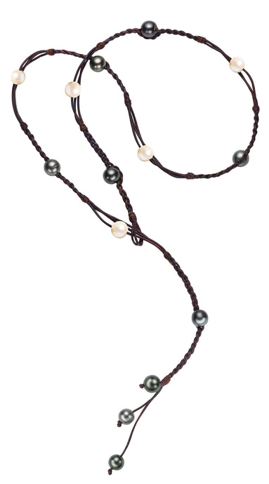 Bohemian Lariat, Freshwater and Tahitian - Hottest Designer Pearl and Leather Jewelry | VINCENT PEACH
