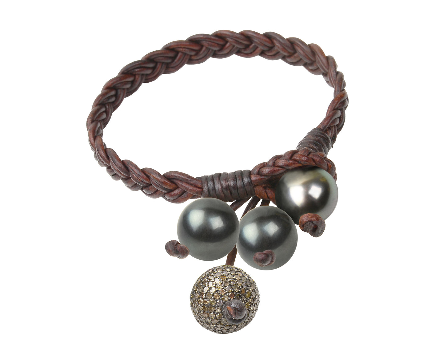 Boho Tassel Bracelet, Pavé and Tahitian - Vincent Peach Fine Jewelry