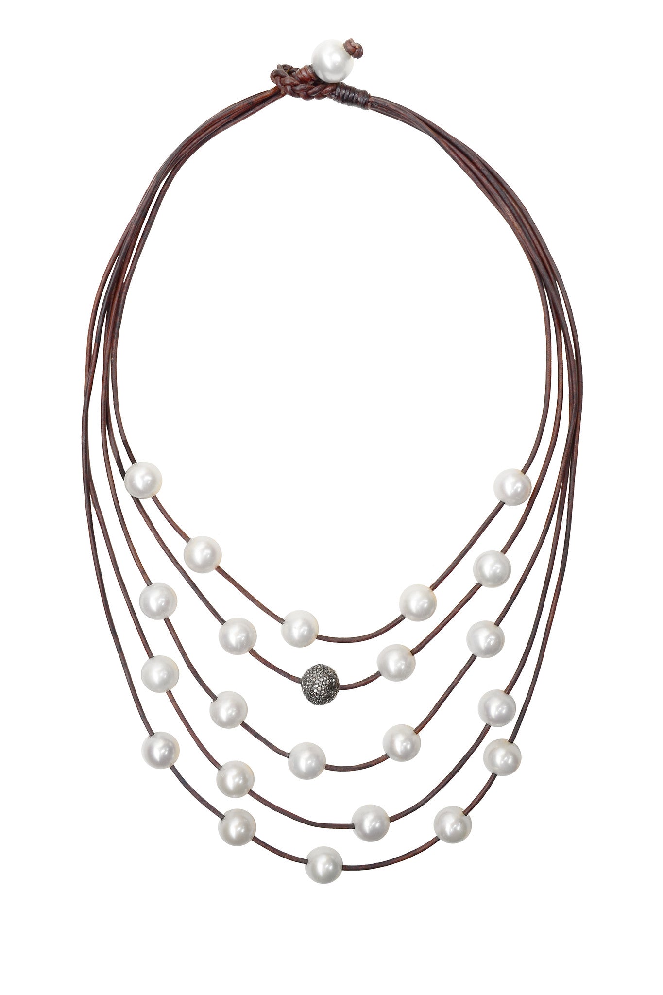 Constellation Necklace, Pavé and Freshwater Pearls - Vincent Peach Fine Jewelry