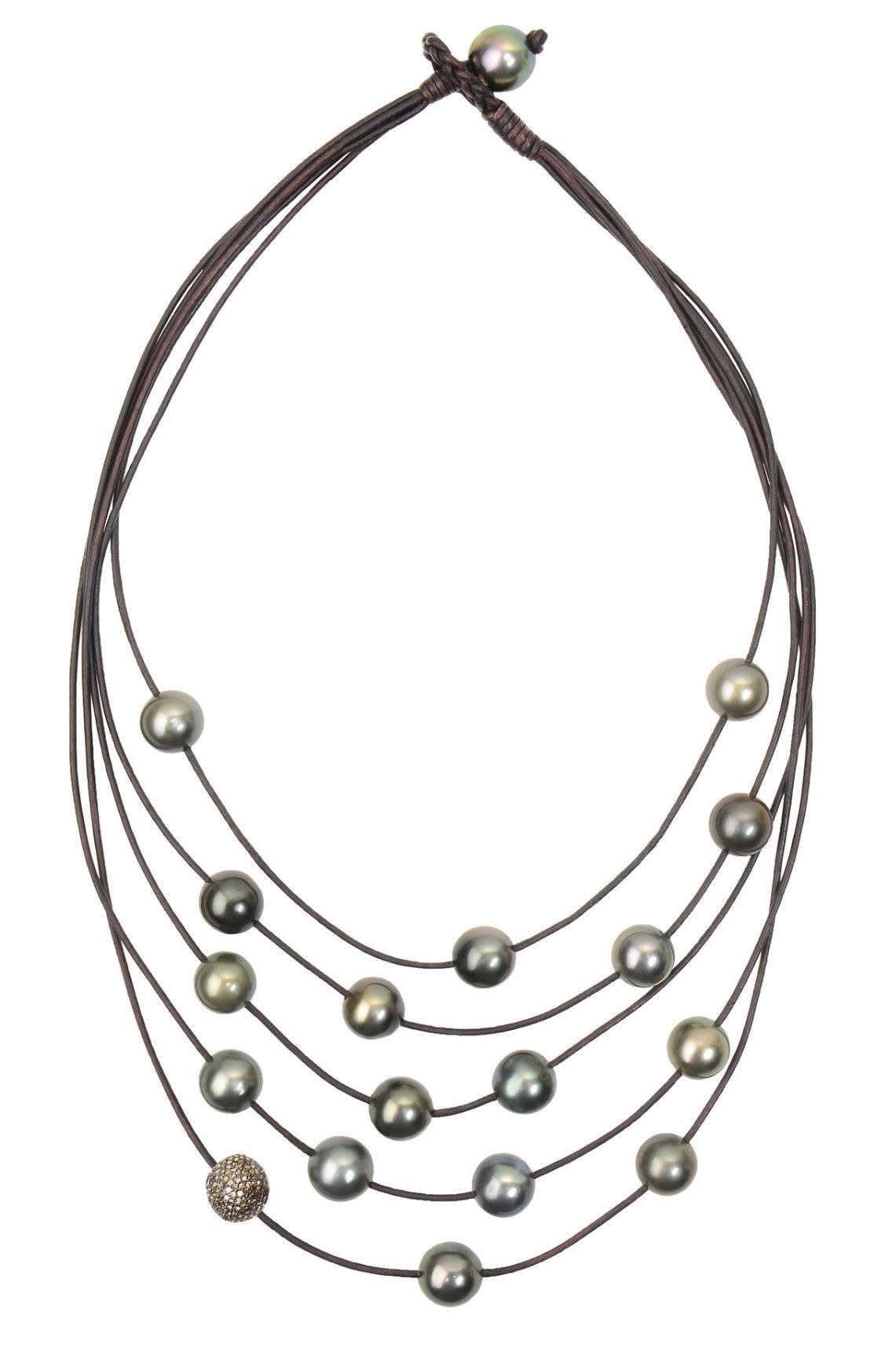 Constellation Necklace, Pavé and Tahitian Pearls - Vincent Peach Fine Jewelry