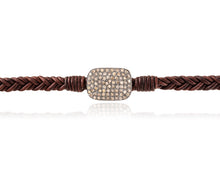 diamond and leather bracelet