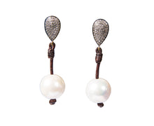 Demure Teardrop Earrings - Hottest Designer Pearl and Leather Jewelry | VINCENT PEACH
 - 2