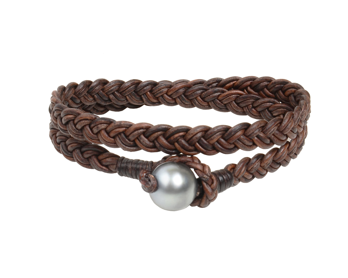 Double Wrap Flat Braid Bracelet | Tahitian