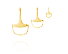 14kt gold equestrian earrings
