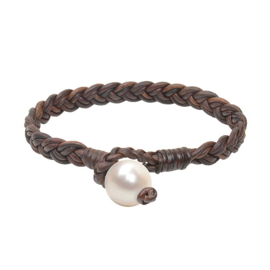 Flat Braid Bracelet, Freshwater - Hottest Designer Pearl and Leather Jewelry | VINCENT PEACH