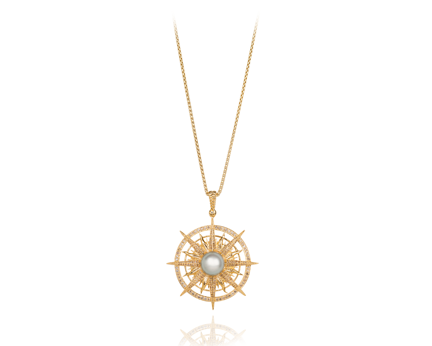 14 Karat Gold Compass Necklace - Vincent Peach Fine Jewelry