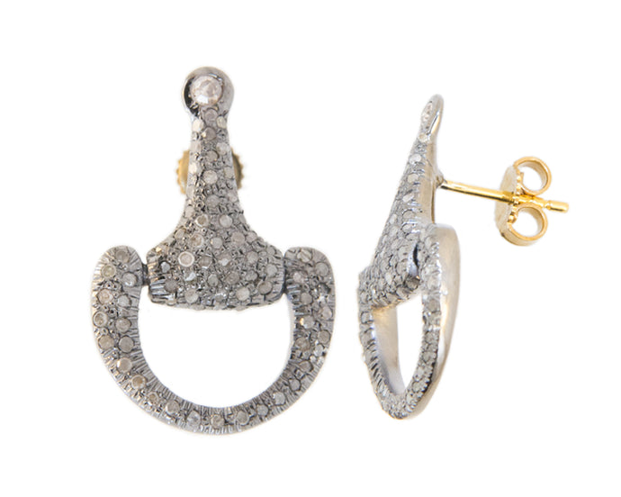 Pave Diamond Equestrian Earrings