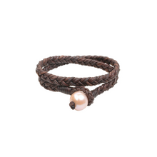 Double Wrap Flat Braid Bracelet | Pink