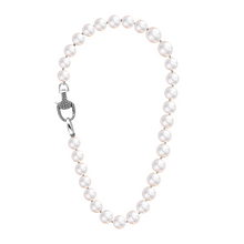 Tahitian Pearl necklace with diamond signature VP equestrian clasp - Vincent Peach Fine Jewelry