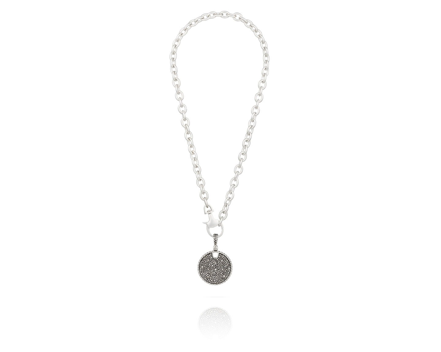 Pavé Disc Chain Necklace - Vincent Peach Fine Jewelry