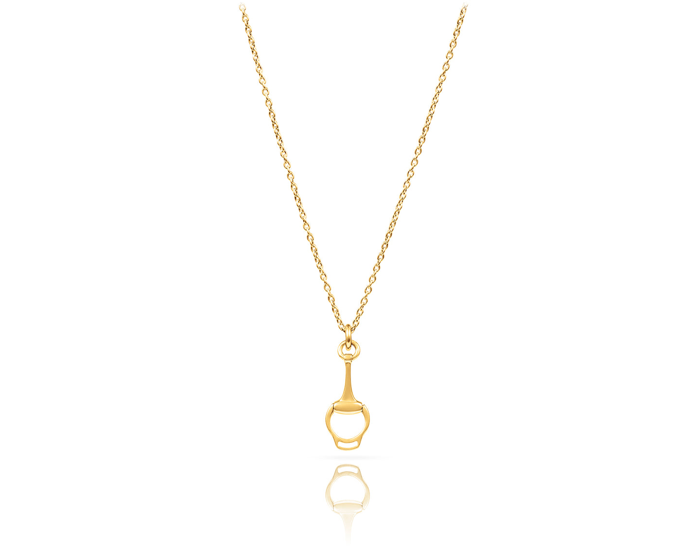 Small Snaffle Bit Charm Necklace | Gold - Vincent Peach Fine Jewelry