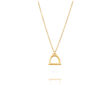 Small Stirrup Bit Charm Necklace | Gold