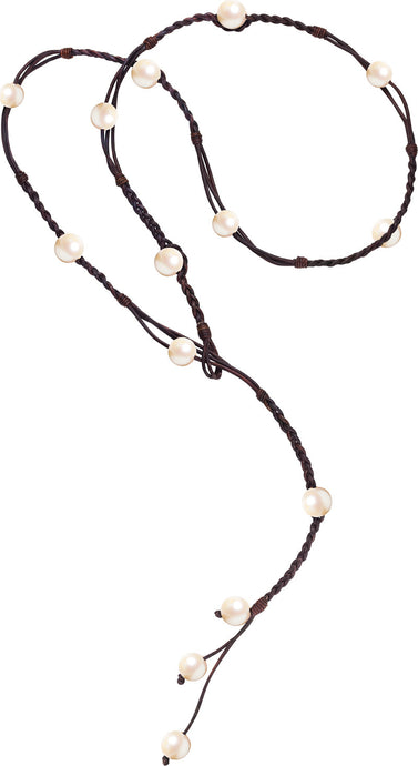 Bohemian Lariat, Freshwater - Hottest Designer Pearl and Leather Jewelry | VINCENT PEACH
