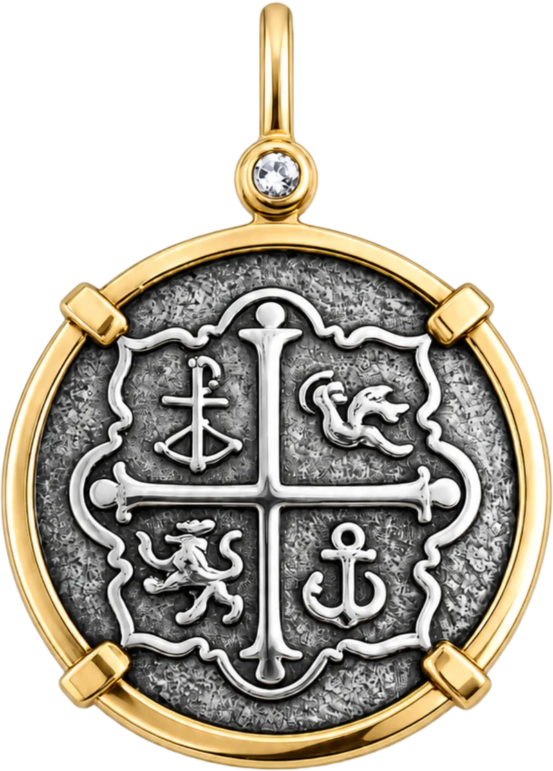 Kingdom Collection Nano Bible Coin Necklace pendant in gold and sterling silver