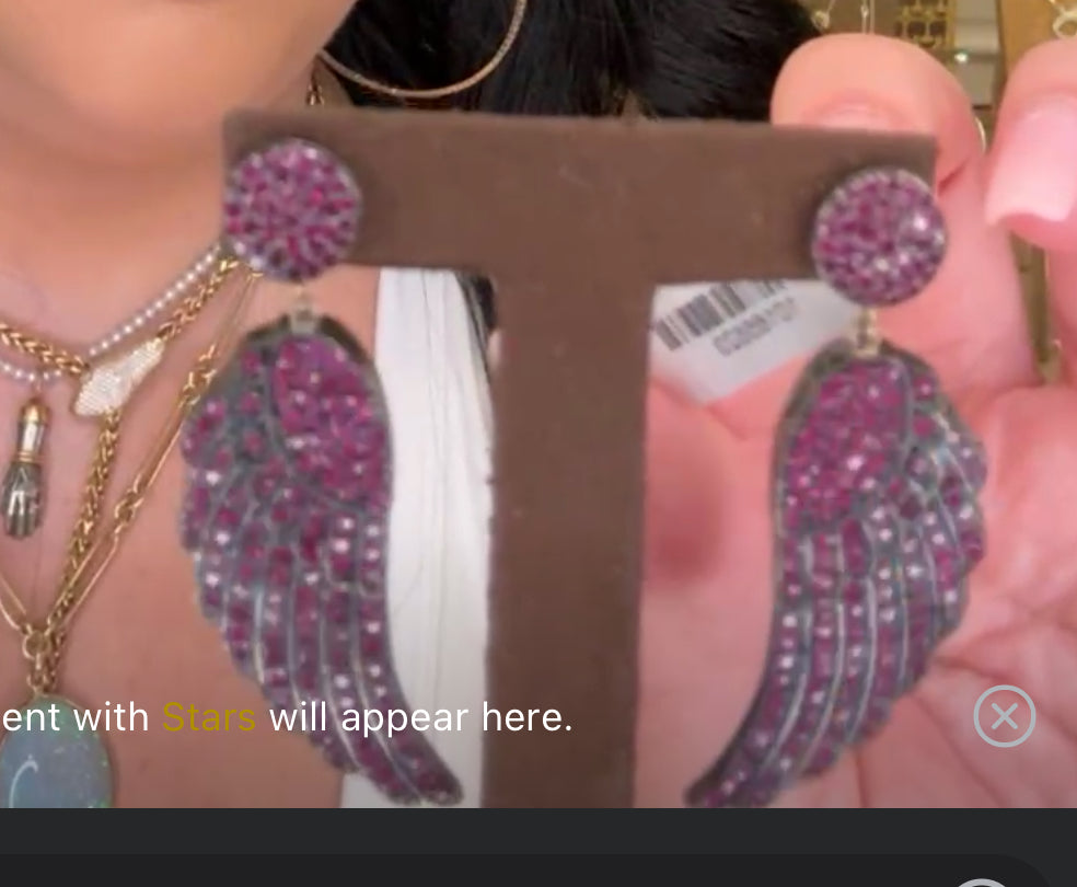 Ruby Wing/Feather earrings