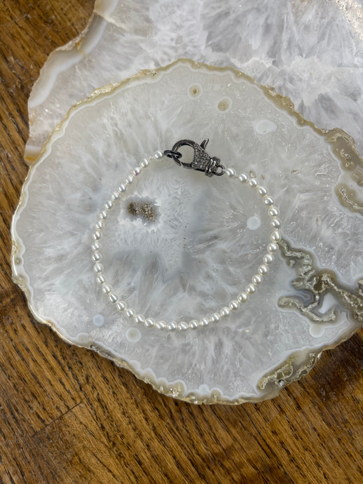 Seed Pearl Bracelet Diamond clasp