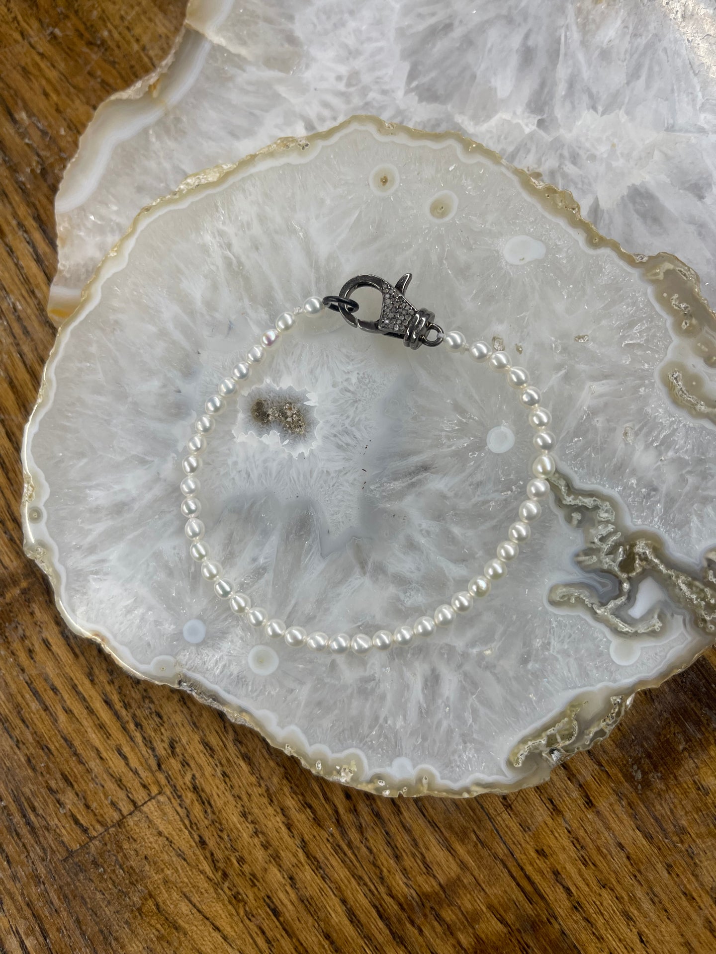 Seed Pearl Bracelet Diamond clasp